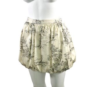 ASOS Short Bubble Skirt Ivory & Black Toile 100% Cotton